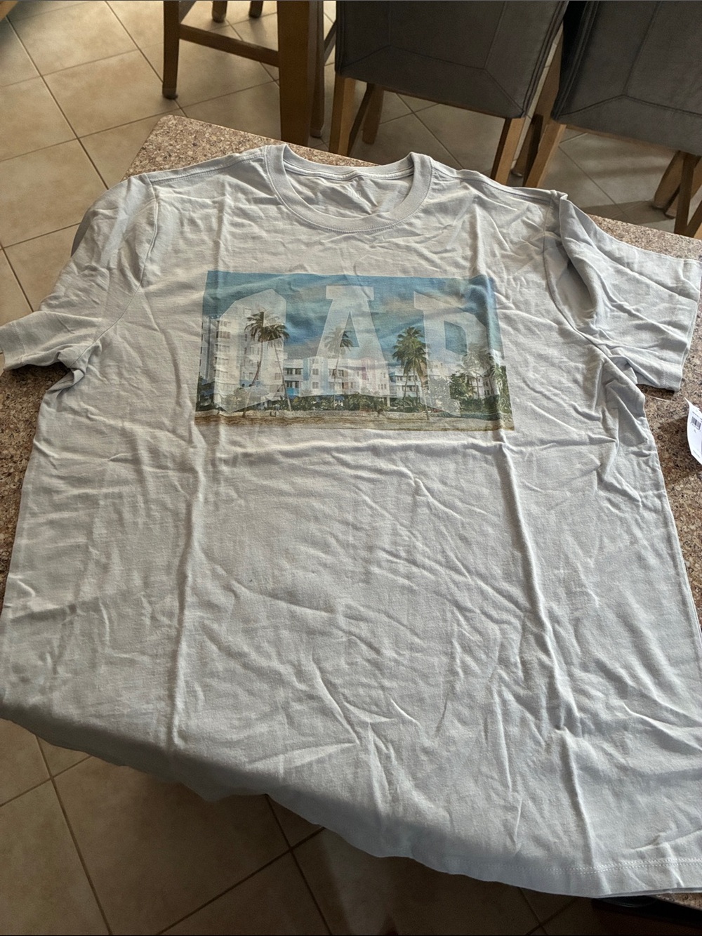 GAP Light Blue Graphic Beach Crewneck Tee